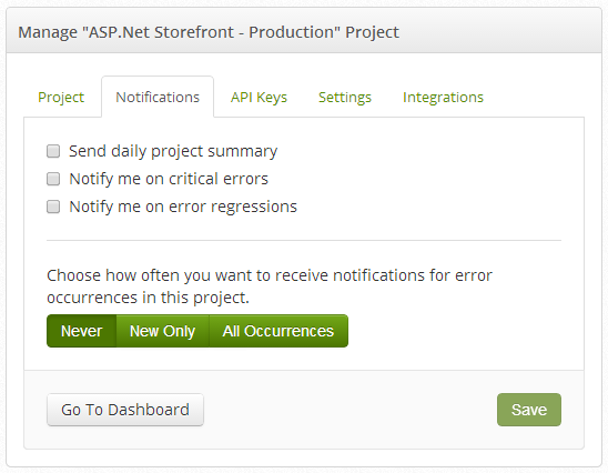 Email Notification Settings