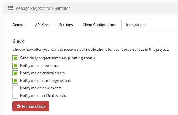 Slack integration example