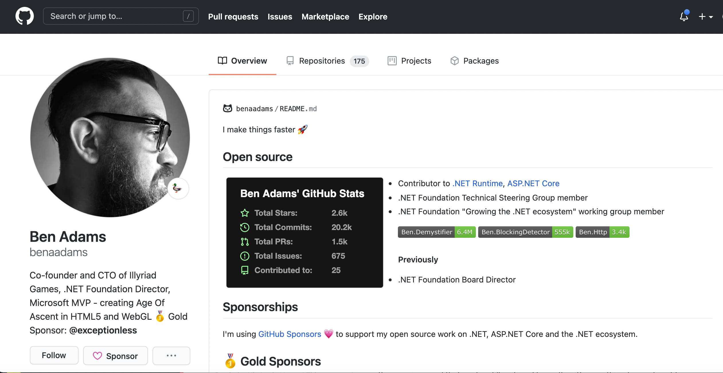 Ben Admas Github Profile
