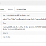 Exceptionless JavaScript Event Request Details