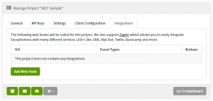 exceptionless integrations