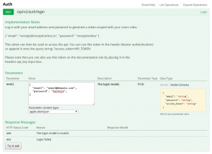 Exceptionless API Get User Scoped Token