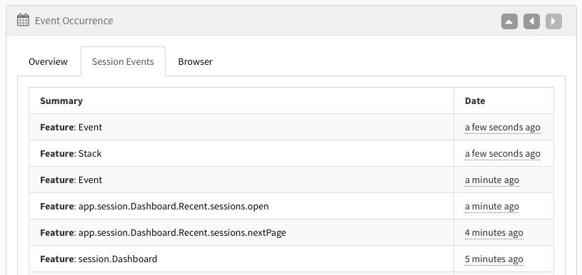Exceptionless User Session Events